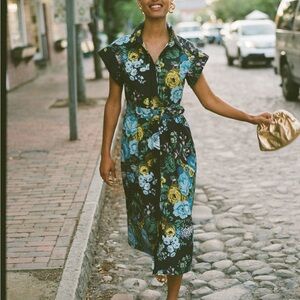 Tuckernuck Black Floral Bouquet Chloe Midi Dress